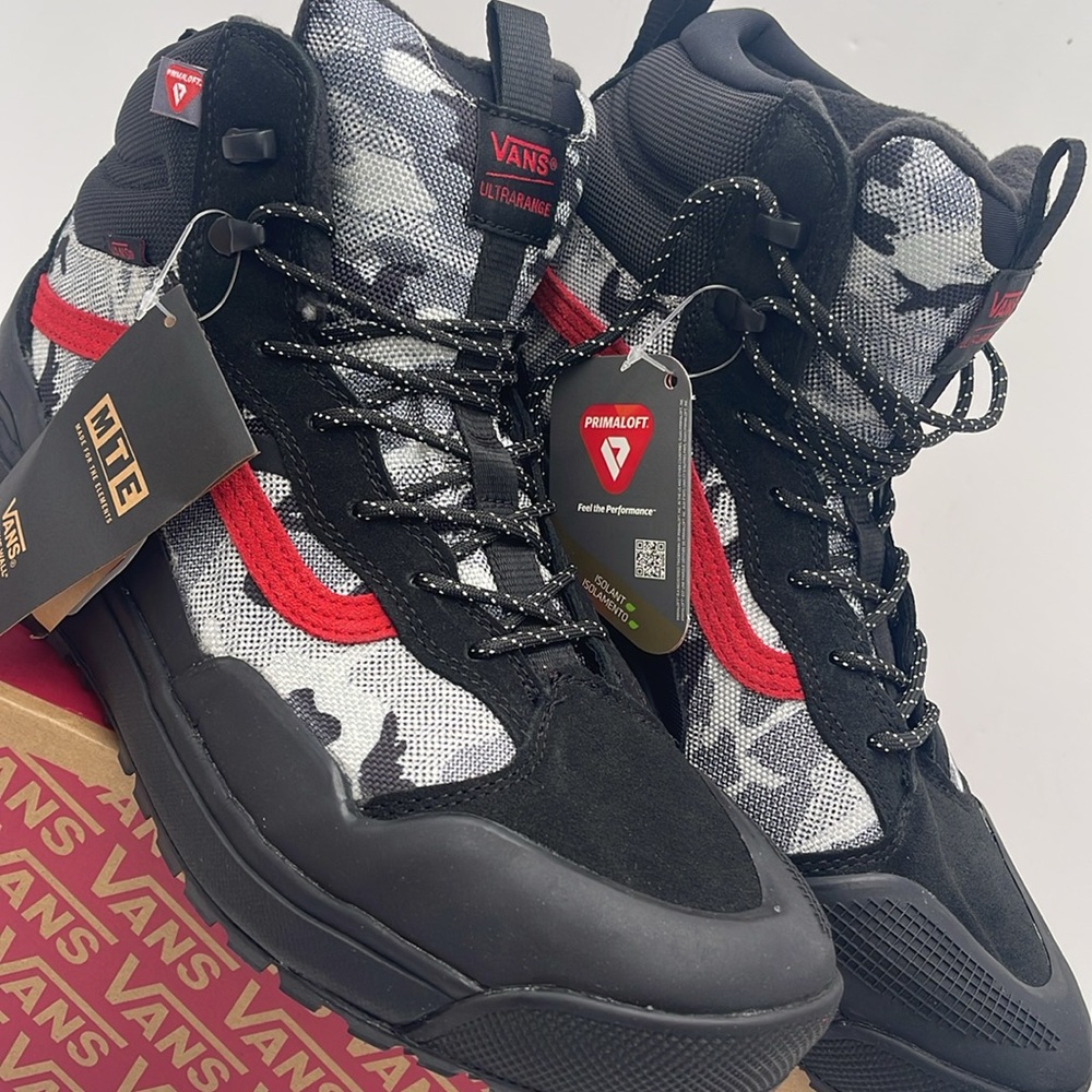 Vans Men’s Black Red High-Top Sneakers Boots Ultrarange Exo
Arctic Camo Black - Picture 6 of 16